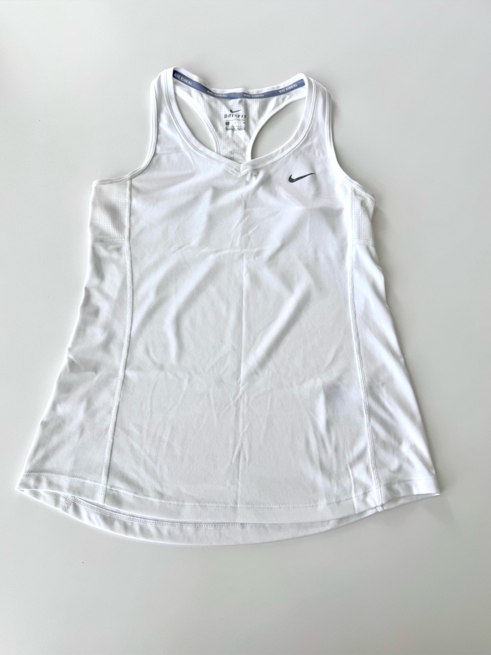 Nike Running White Dri-FIT Racerback Tank Top Size S